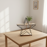 Étagère murale en métal en forme d'étoile, décorations en bois