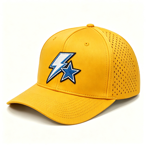 หมวกกอล์ฟกันน้ำสองสี ตัดด้วยเลเซอร์พร้อมรูระบายอากาศ มีเชือก 5 ชิ้น ป้ายโลโก้ยางแบบกำหนดเอง ป้ายทอ ระบายอากาศได้ดี เหมาะสำหรับการฝึกซ้อม - Product Image 3
