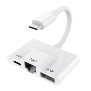 Adaptateur <span class=keywords><strong>Ethernet</strong></span> filaire 3 en 1 avec adaptateur caméra USB 3 et port de charge Adaptateur <span class=keywords><strong>Ethernet</strong></span> RJ45 de transfert haute vitesse 10 100Mbps - Product Image 1