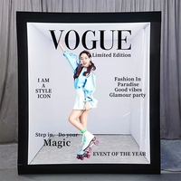 Boîte de photomaton de luxe pour mariage avec couverture extérieure personnalisée en PVC style Vogue