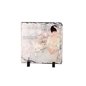 SH-25 7.87 Inch Square Sublimation Photo Frames Heat Transfer Slate Rock for Wedding/Christmas Decor Stand for <strong>Home</strong>/Hotel Use - Product Image 3