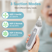 Aspirateur nasal électrique rechargeable par USB pour bébés, aspiration douce, lecture de musique, sans BPA, ABS, étanche, design 2-en-1, 3 embouts