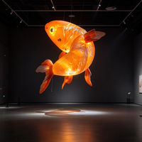 Ballon Gonflable Lumineux LED Poisson Volant Coloré de Bonne Qualité, Poisson Koi Porte-Bonheur Flottant, Ballon Air Dancer pour Spectacle de Drones, Affichage Événementiel