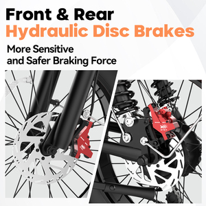 אופני הרים חשמליים Ridstar Q20 20 אינץ' 48V 25AH לכל שטח, אופני שטח חשמליים למבוגרים עם אזעקה ובלוטות' - Product Image 4