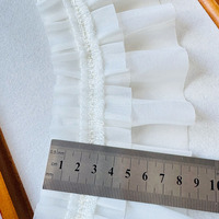 Dentelle plissée en crochet à pois floraux, garniture décorative en mousseline personnalisée, dentelle plissée en tissu maillé écologique