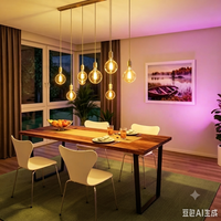 Ampoule décorative LED IP68 RGBW G125 à couleur chaude, anti-scintillement, avec cœur en PC, rétro, à économie d'énergie, petite, alimentée par énergie solaire DC/AC