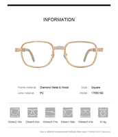 Gafas de Madera Borregls para Hombre, Diseño de Marca, 720 Diamantes, Monturas Cuadradas, Gafas Ópticas de Lujo para Mujer 17550180