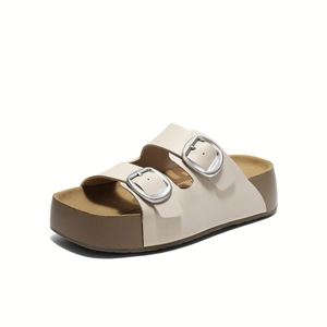 Sandalias de Cuero Genuino con Hebilla, Estilo Chunky, Primavera-Verano 2026, Nueva Llegada, Sandalias de Suela Gruesa para Mujer - Product Image 1