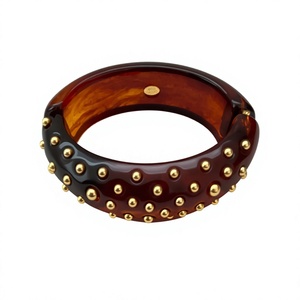 New Stylish Resin <b>Bangle</b> <b>Bracelet</b> Design With Silver Dots Classic Fancy Handmade Unisex Jewelry Anniversary Party with Woman - Product Image 2