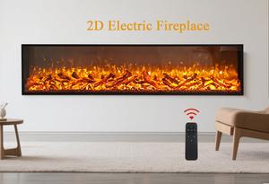 <span class=keywords><strong>Chimenea</strong></span> Eléctrica Interior Moderna de Acero <span class=keywords><strong>con</strong></span> Luz LED, Control Remoto y Llama Simulada, Decoración para el Hogar - Product Image 3