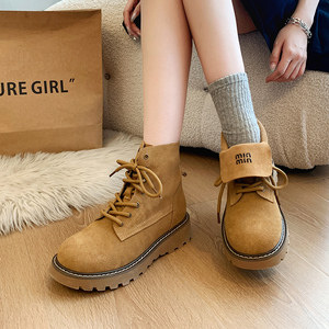 <span class=keywords><strong>Bottines</strong></span> à <span class=keywords><strong>lacets</strong></span> pour femmes 828-2, design élégant, en dentelle unie, respirantes, chaussures plates pour l'automne, décontractées, chaussures 2 en 1, bottes western - Product Image 3