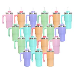Vaso Térmico de Viaje de 20oz con Asa, Aislamiento al Vacío, Color Macaron, para Niños, Estudiantes y Bebés, Personalizable por Sublimación - Product Image 2