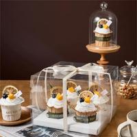 Vente en gros de boîtes à cupcakes transparentes en plastique PET, 2, 4, 6, 12 emplacements, boîtes à pâtisserie transparentes