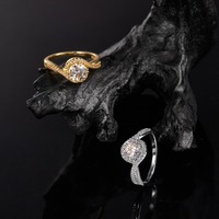 Bague Halo en Argent Sterling 925 Personnalisée OEM avec Moissanite Ronde et Pavé, Vente en Gros, Fabricant de Bijoux Fins pour Femmes
