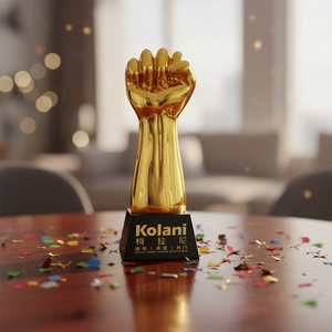 Trophée en cristal noir en gros, récompense en cristal plaqué or, trophée en résine pour grands souvenirs - Product Image 5