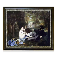 Reproduction de l'œuvre célèbre de Manet, peinte à la main, style impressionniste, peinture à l'huile sur toile, copie de 'Le déjeuner sur l'herbe'