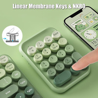 Portable Wireless Numeric Pad 2.4G Dual Mode Connection Number Keyboard 18-Key Retro Round Keycaps for Pc/Desktop/Laptop
