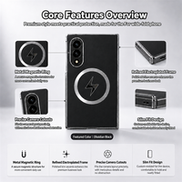 Coque de protection antichoc en PU électroplaqué, design fin et magnétique, style professionnel, sensation de luxe, pour Z Fold 8/7/6/5/4/3