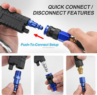 Kit de raccords pour tuyau de compresseur d'air, coupleur d'air universel 1/4 ", kit de prises industrielles, raccords d'air à connexion rapide avec étui de rangement bleu