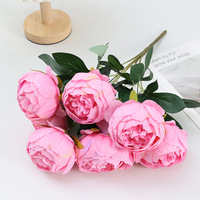 Pivoines de style européen couleur de printemps 13 fleurs de pivoines artificielles utilisées pour la décoration de la salle d'échantillon d'accessoires de mariage