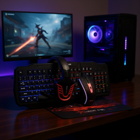 Combo Gaming Xtrike Me 4-en-1 : Souris Filaire USB 104 Touches, Casque, Tapis de Souris, Éclairage LED RGB, 10000 DPI, Touches Multimédia, Ergonomique