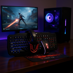 Xtrike Me <b>Gaming</b> Combo 4 In 1 Keyboard Mouse Headset Mat Set With Led <b>Lighting</b> For Pc Laptop <b>Gaming</b> - Product Image 3