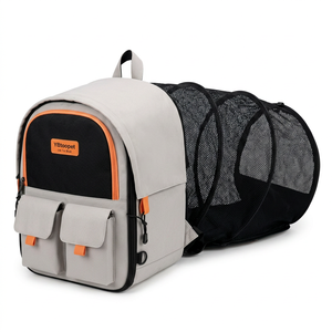 <b>Pet</b> Backpack <b>Carrier</b> Oxford Breathable Mesh Zipper Closure Solid Color Cats Backpack Travel <b>Carrier</b> - Product Image 1