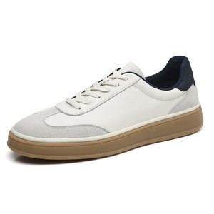 Zapatos Retro con Cordones para Caminar, Zapatos Casuales Diarios, Parte Superior con Diseño de Parches en Blanco y Gris, Suela Texturizada Antideslizante, Ligeros para Uso Diario - Product Image 3