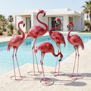 Ornement Flamant Rose Réaliste <span class=keywords><strong>en</strong></span> <span class=keywords><strong>Fer</strong></span> <span class=keywords><strong>Forgé</strong></span> pour Aménagement Paysager, Artisanat Décoratif, Décoration <span class=keywords><strong>de</strong></span> Mariage, Accessoires <span class=keywords><strong>de</strong></span> Fête/Photographie, Festif - Product Image 6