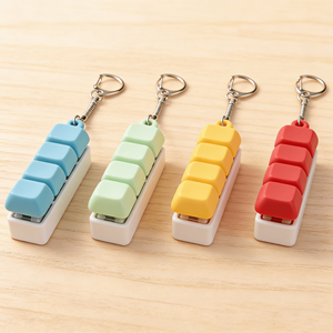 Llavero de teclado antiestrés 4 en 1 con teclas de plástico, llavero clicker, juguete para aliviar el estrés, teclas de teclado personalizadas - Product Image 6