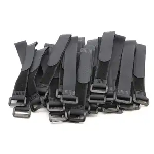 Heavy Duty Self Locking Flexible Fabric Wire Management Luggage Hook And Loop Buckle Cable Tie Cinch Strap