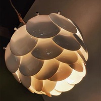 Suspension Artichoke en Céramique Nordique, Disque Superposé Blanc, Lampe Suspendue Moderne Minimaliste pour Cuisine, Salle à Manger, Salon