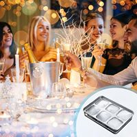 Bacs à glaçons Couvercle en acier inoxydable Bac à glaçons avec ventouse Moules à dégagement facile pour congélateur à cocktail Whisky Chocolat