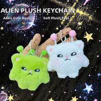 Porte-clés en peluche Alien Vert Kawaii, Poupée en peluche Astronaute Moelleuse, Breloque Mignonne Galaxie, Pendentif Chat Alien en Peluche, Jouets en Peluche, Porte-clés