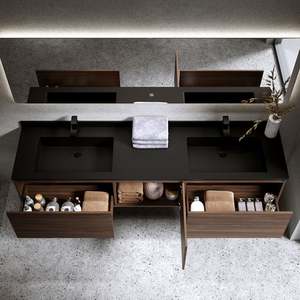 YALIG, fournisseur de meubles de salle de bain de luxe, nouvelle conception, meubles de salle de bain personnalisés, double vasque imperméable - Product Image 6