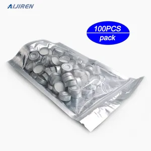 Aijiren Laboratory Crimp Top GC Vial Sealing Closure 20mm Aluminum Cap With 9.5mm Centre Hole White PTFE Silicone Septa