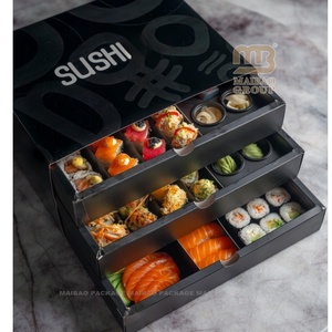Venta al por mayor entrega caja de comida embalaje impresión <span class=keywords><strong>sushi</strong></span> para llevar alimentos embalaje fiambrera logotipo personalizado comida rápida para llevar caja de <span class=keywords><strong>sushi</strong></span> - Product Image 1