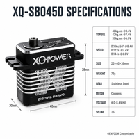 Servomoteur numérique étanche à couple élevé 45KG XQ-POWER XQ-S8045D sans noyau 8.4V HV pour voiture RC et robot, boîtier en aluminium CNC