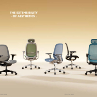 Chaise de bureau personnalisable Vaseat X5, siège coulissant, design ergonomique, chaises de bureau en tissu, chaise pivotante confortable