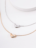 Collier pendentif cœur en or liquide fondu, délicat, en acier inoxydable, chaîne à maillons, bijoux, fournisseur en gros