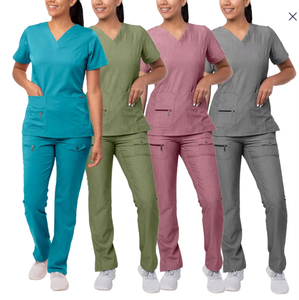 Set di Scrub a maniche corte design uniforme ospedaliera infermiera <span class=keywords><strong>per</strong></span> il personale medico che lavora in farmacia uniformi infermieristiche - Product Image 1