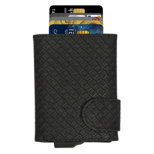 CardHoda Aluminum Card Holder RFID Protection Black Minimalist <b>Wallet</b> Short Length Unisex Fold Closure - Product Image 2