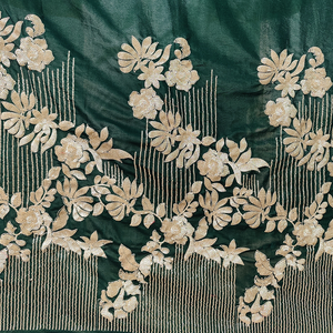 Unstitched Pakistan phù hợp với trình tự thoáng khí thêu bạc hoa làm việc mô hình dệt kim căng đám cưới - Product Image 1