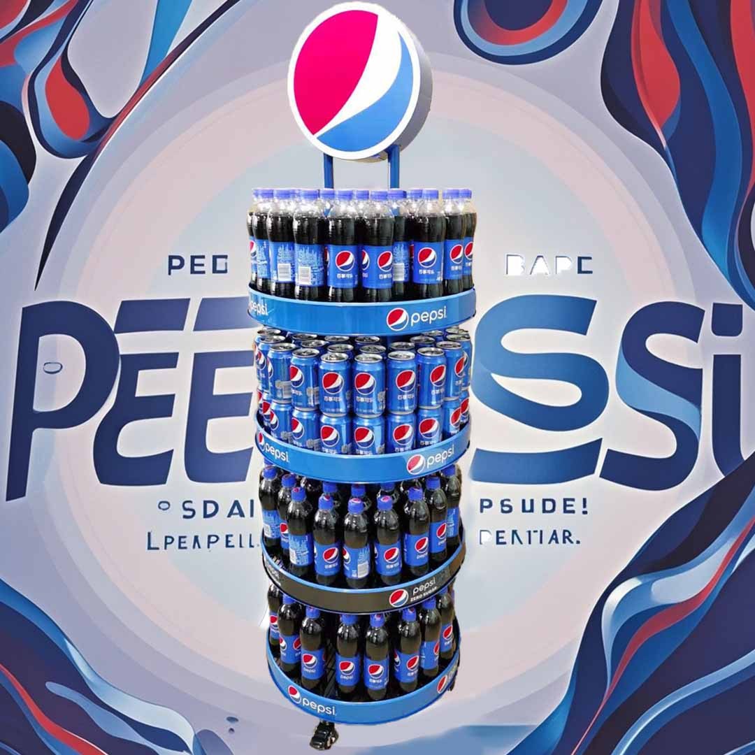 Customized Double-Sided Beverage Juice Display Stands Supermarket Rack — view 5