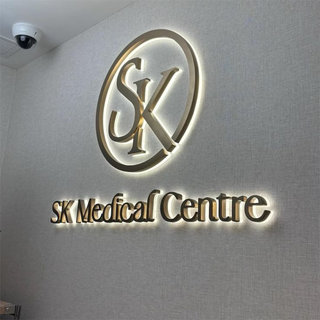 Custom Stainless Steel Led Illuminated Backlit Signs Business Shop 3D Letter Signage Sign Board Logo Outdoor Home Park