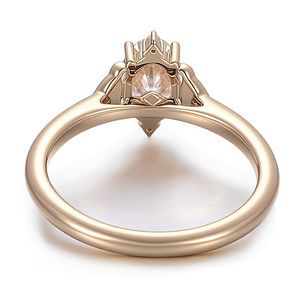 Anillo de compromiso PROVENCE, joyería personalizada, anillo de oro macizo de 18k, 14k, 10k con moissanita, corte ovalado, 1 quilate, DEF VVS1, anillo de diamantes. - Product Image 2