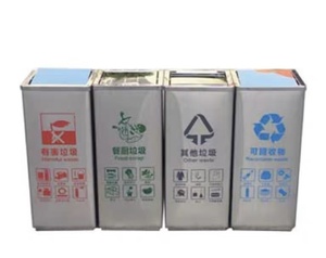 Contenedor de <span class=keywords><strong>Basura</strong></span> de Acero Inoxidable, Clasificador de <span class=keywords><strong>Basura</strong></span> Comercial, Apto para Áreas Públicas, Centros Comerciales e Interiores - Product Image 5