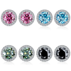 <span class=keywords><strong>Orecchini</strong></span> Hip Hop Miami 5.0mm 6.5mm 8.0mm in <span class=keywords><strong>Argento</strong></span> <span class=keywords><strong>925</strong></span> con Certificato GRA, Moissanite D VVS1 - Product Image 6