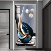 Décoration Murale Moderne HD en Gros : Peinture Abstraite Tridimensionnelle en Porcelaine de Cristal pour Hôtels et Maisons – Combinaison Tendance