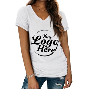 Blusa Casual para Mujer con Cuello en V, Lavado Ácido, Personalizada, Camiseta Básica 2024, Corte Regular, Manga Corta, Estampada, Deportiva, Verano - Product Image 6